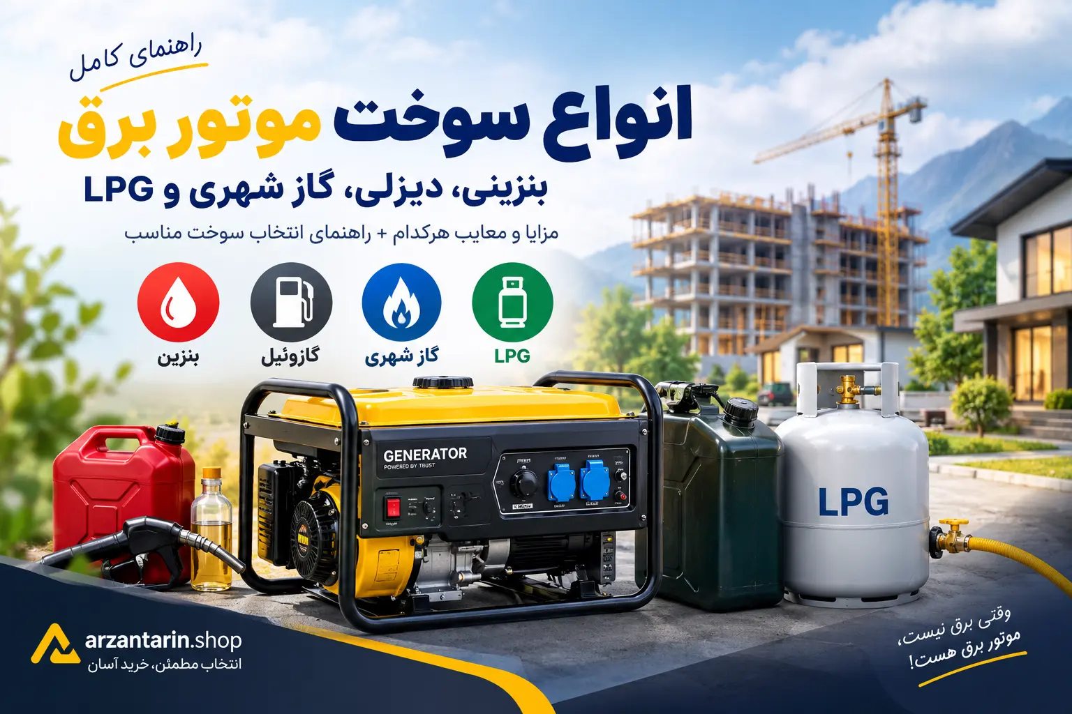 انواع سوخت موتور برق؛ تفاوت بنزین، گازوئیل، گاز شهری و LPG