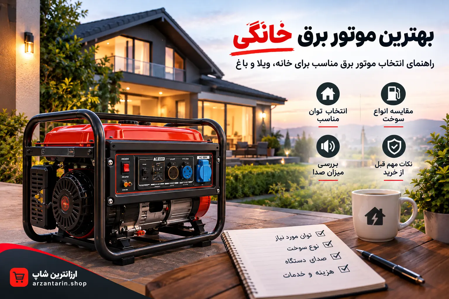 اموزش انتخاب بهترین موتور برق خانگی در ایران
